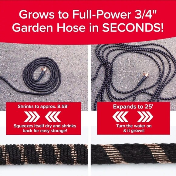 Pocket Hose Copper Bullet 25 Ft Expandable w/ Thumb Nozzle As Seen on TV - Picture 5 of 10